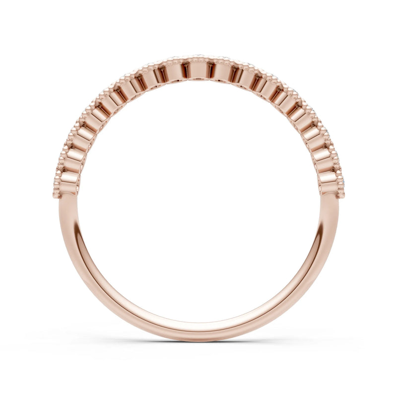 Diamond Dainty Round Cut U-Scallop Eternity Ring