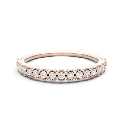 Diamond Dainty Round Cut U-Scallop Eternity Ring