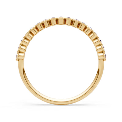 Dainty Round Cut U-Scallop Eternity Ring