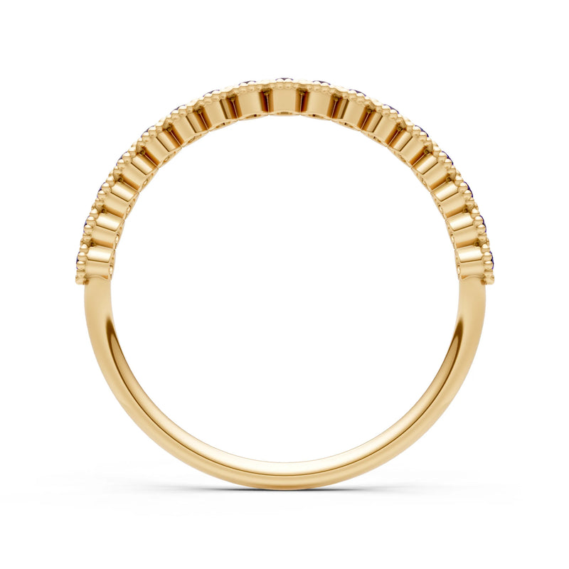Dainty Round Cut U-Scallop Eternity Ring