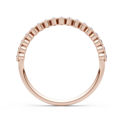 Dainty Round Cut U-Scallop Eternity Ring