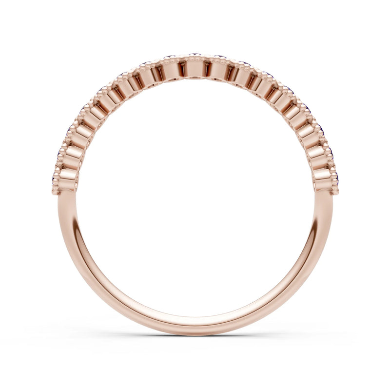 Dainty Round Cut U-Scallop Eternity Ring