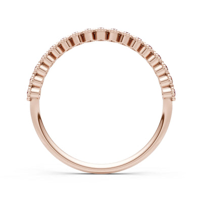 Garnet Dainty Round Cut U-Scallop Eternity Ring