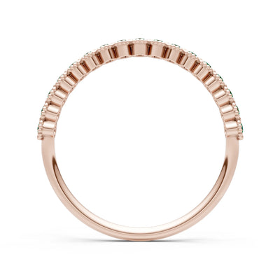 Dainty Round Cut U-Scallop Eternity Ring