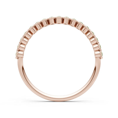 Dainty Round Cut U-Scallop Eternity Ring