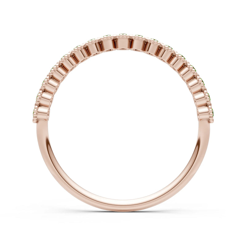 Dainty Round Cut U-Scallop Eternity Ring