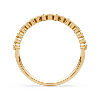 Dainty Round Cut U-Scallop Eternity Ring
