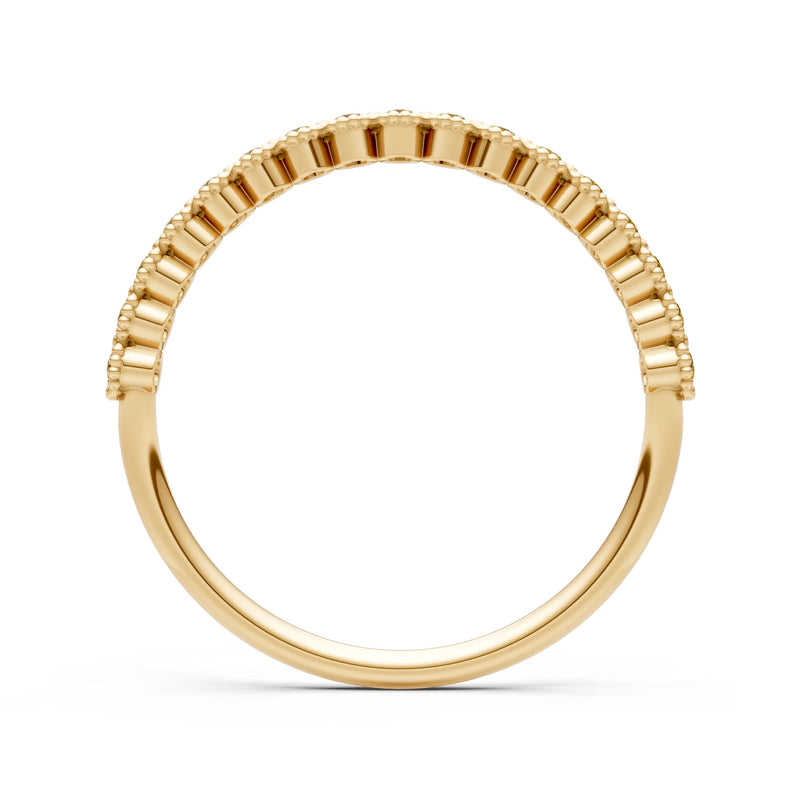 Dainty Round Cut U-Scallop Eternity Ring
