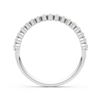 Dainty Round Cut U-Scallop Eternity Ring