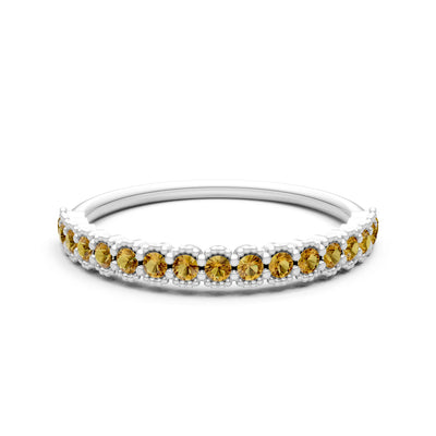 Dainty Round Cut U-Scallop Eternity Ring