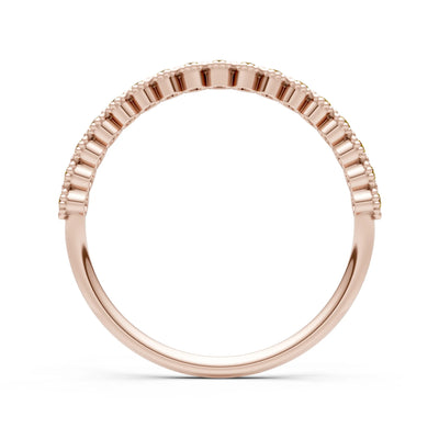 Dainty Round Cut U-Scallop Eternity Ring