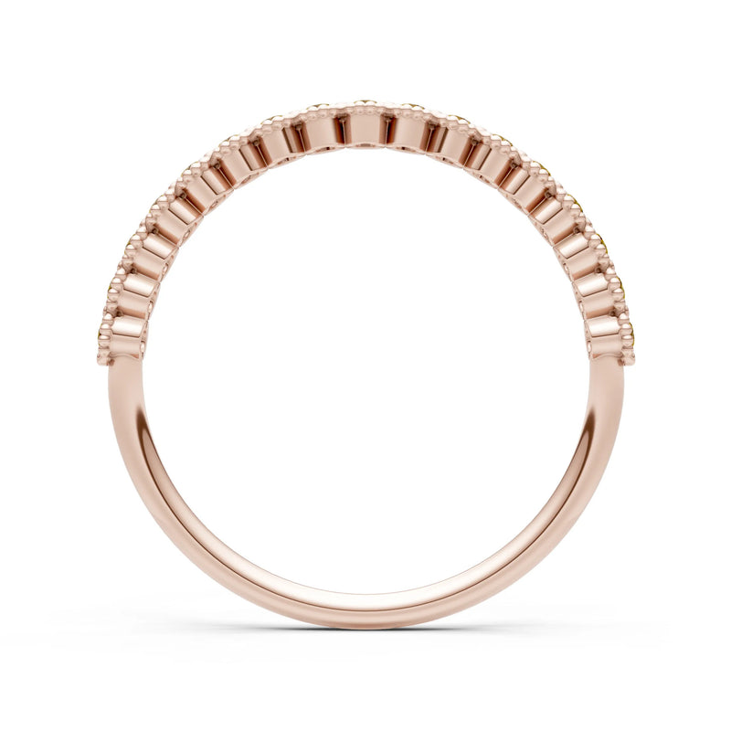 Dainty Round Cut U-Scallop Eternity Ring