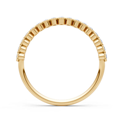 Dainty Round Cut U-Scallop Eternity Ring