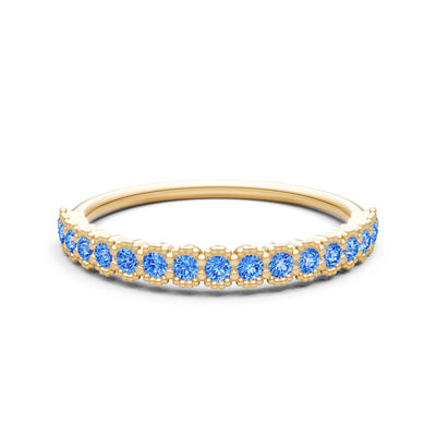 Dainty Round Cut U-Scallop Eternity Ring