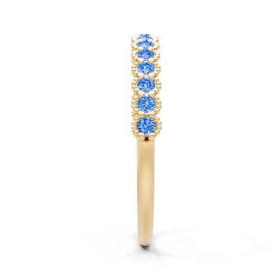 Dainty Round Cut U-Scallop Eternity Ring