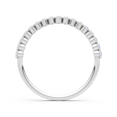 Dainty Round Cut U-Scallop Eternity Ring