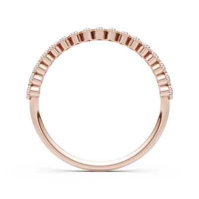 Dainty Round Cut U-Scallop Eternity Ring