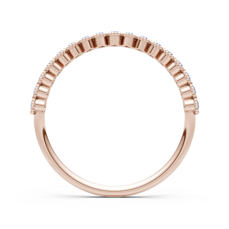 Dainty Round Cut U-Scallop Eternity Ring