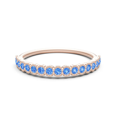 Dainty Round Cut U-Scallop Eternity Ring