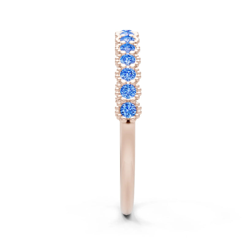 Dainty Round Cut U-Scallop Eternity Ring