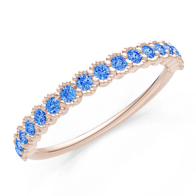 Dainty Round Cut U-Scallop Eternity Ring