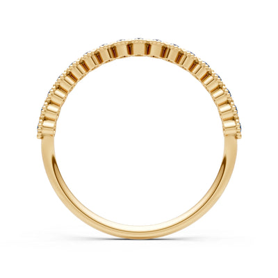 Dainty Round Cut U-Scallop Eternity Ring
