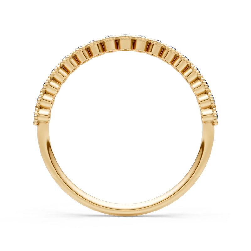 Dainty Round Cut U-Scallop Eternity Ring