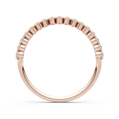 Dainty Round Cut U-Scallop Eternity Ring