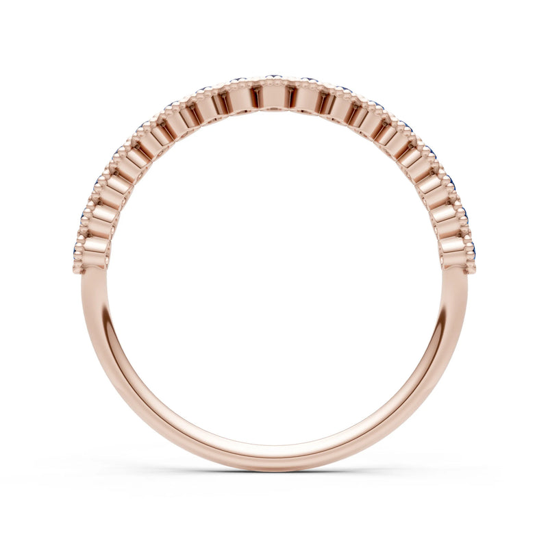 Dainty Round Cut U-Scallop Eternity Ring