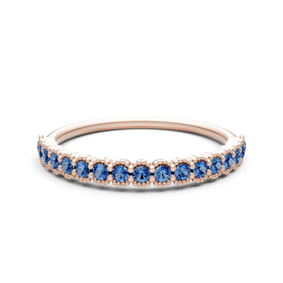 Dainty Round Cut U-Scallop Eternity Ring