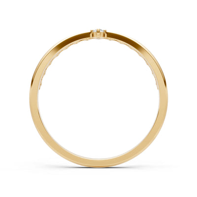 Dainty Tiara Peak Pavé Round Gemstone  Half Band