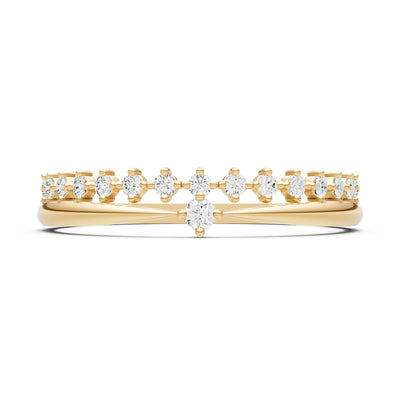 Diamond Dainty Tiara Peak Pavé Round Cut Half Band