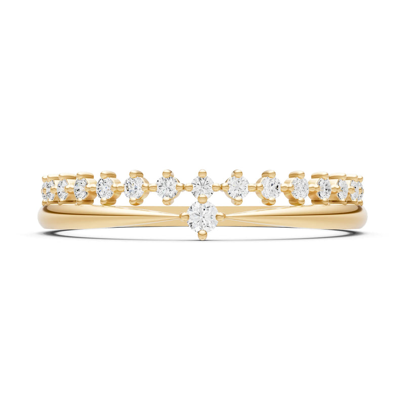 Dainty Tiara Peak Pavé Round Gemstone  Half Band