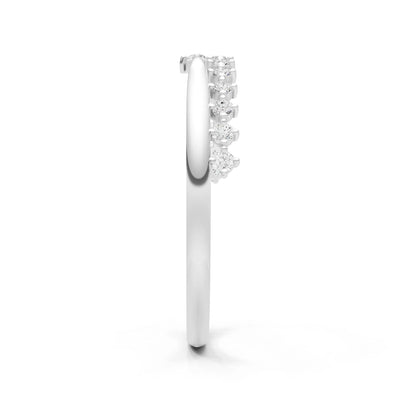 Dainty Tiara Peak Pavé Round Gemstone  Half Band