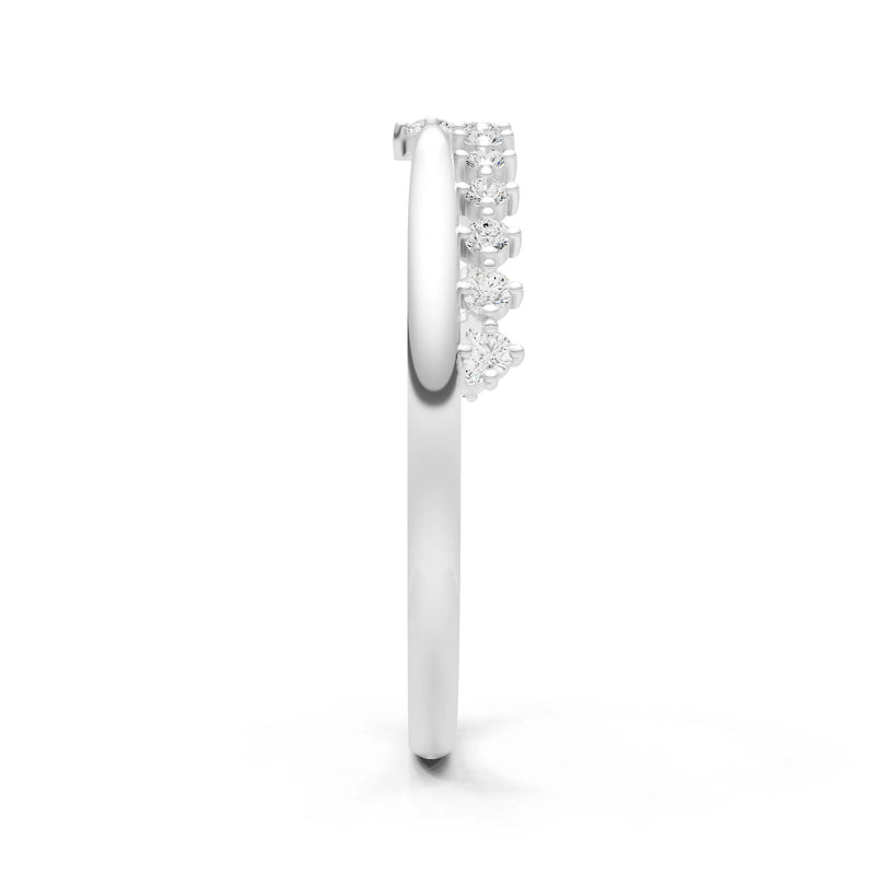 Dainty Tiara Peak Pavé Round Gemstone  Half Band