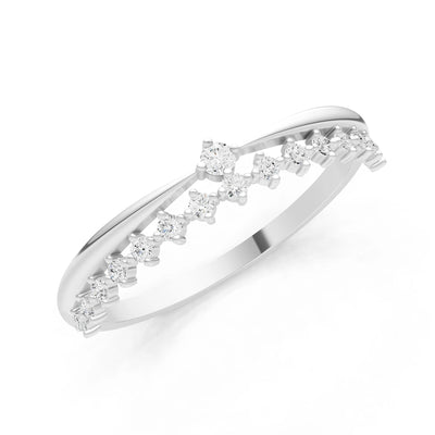 Dainty Tiara Peak Pavé Round Gemstone  Half Band