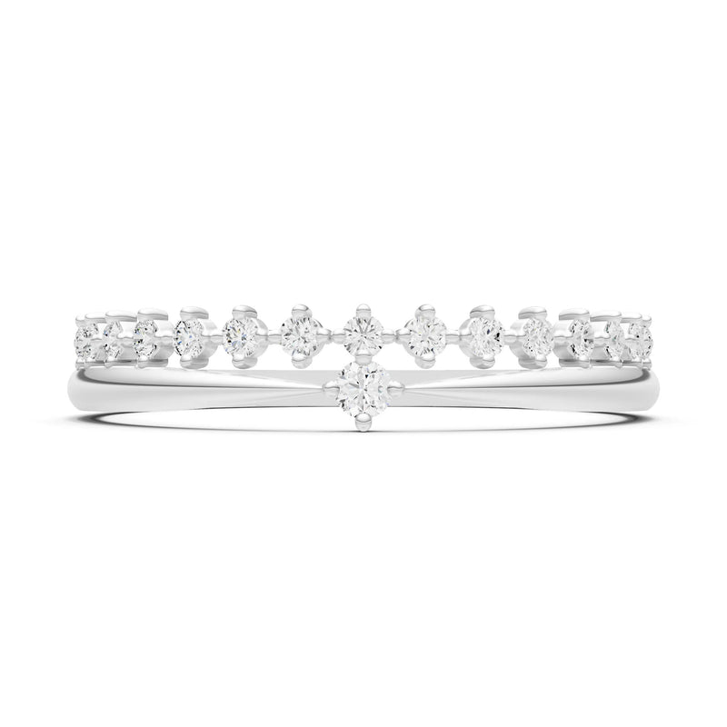 Diamond Dainty Tiara Peak Pavé Round Cut Half Band