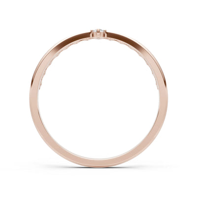 Dainty Tiara Peak Pavé Round Gemstone  Half Band