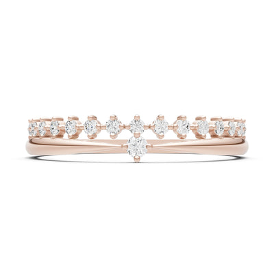 Diamond Dainty Tiara Peak Pavé Round Cut Half Band