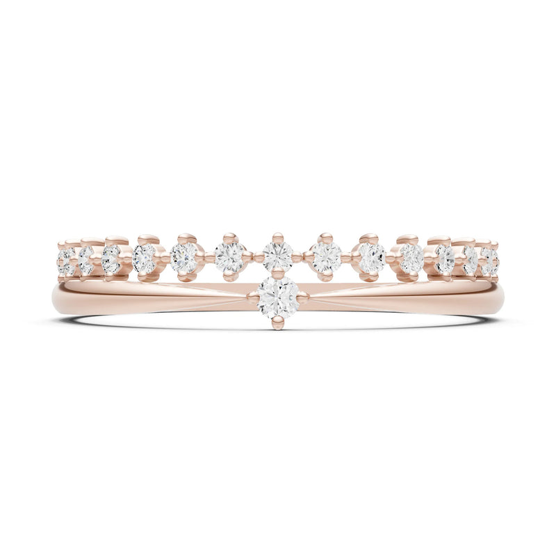 Diamond Dainty Tiara Peak Pavé Round Cut Half Band