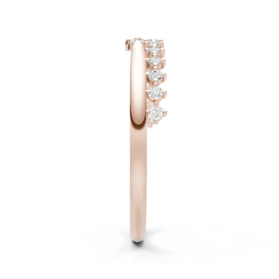 Dainty Tiara Peak Pavé Round Gemstone  Half Band