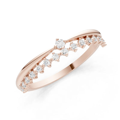 Dainty Tiara Peak Pavé Round Gemstone  Half Band