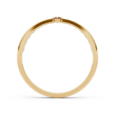 Dainty Tiara Peak Pavé Round Gemstone  Half Band