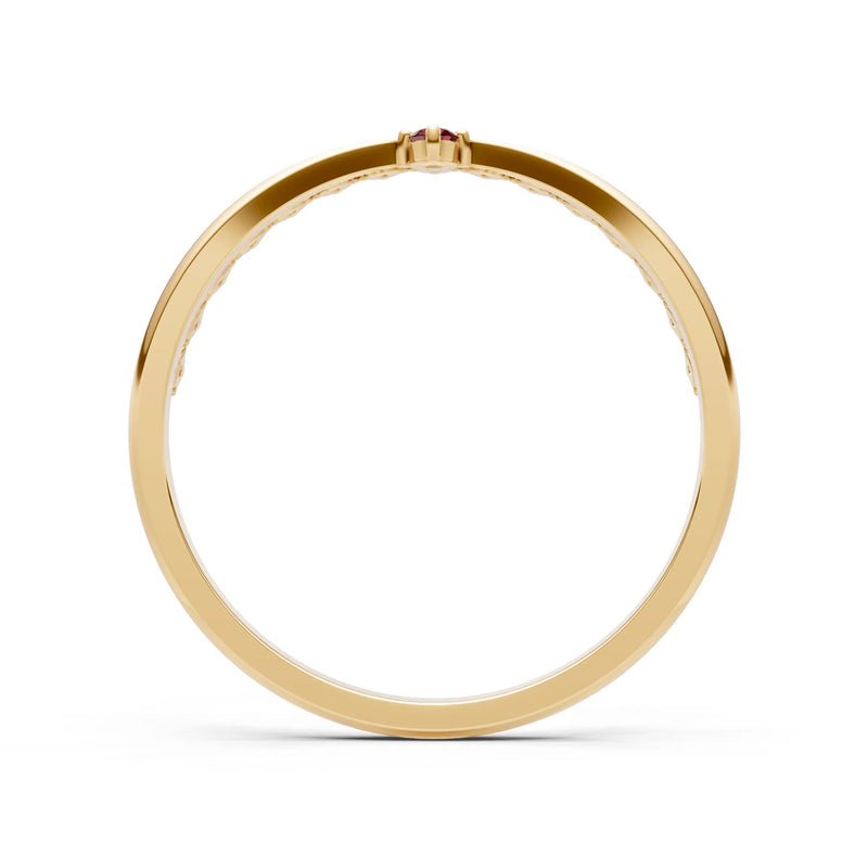 Dainty Tiara Peak Pavé Round Gemstone  Half Band