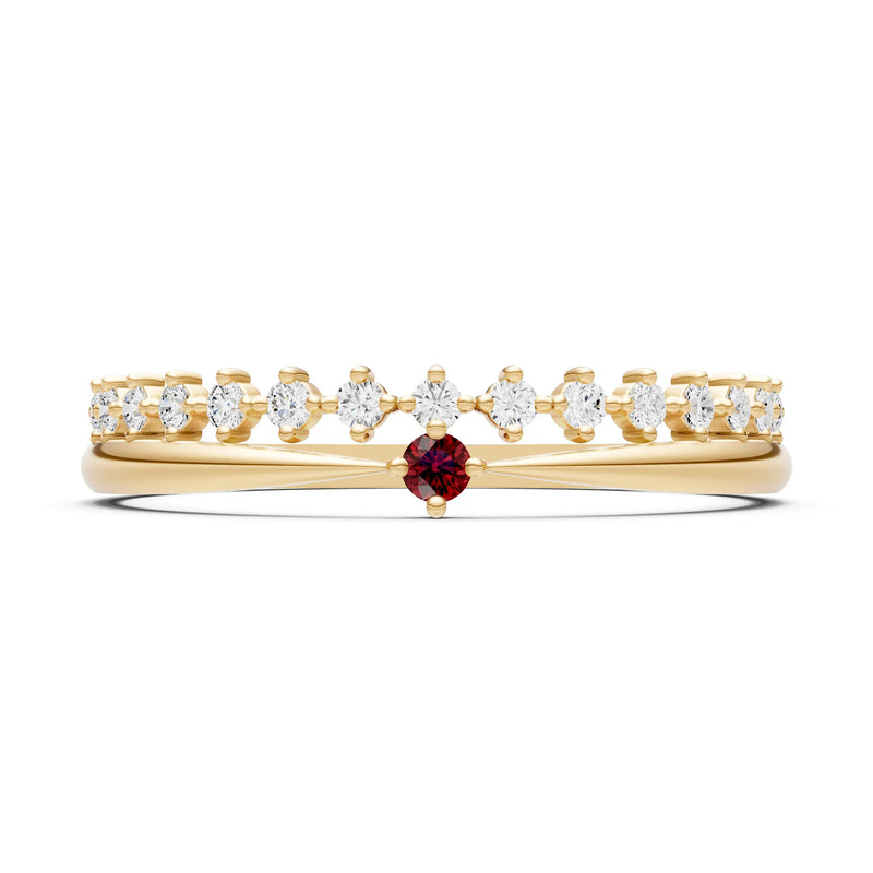 Dainty Tiara Peak Pavé Round Gemstone  Half Band