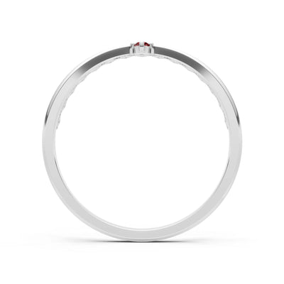 Dainty Tiara Peak Pavé Round Gemstone  Half Band