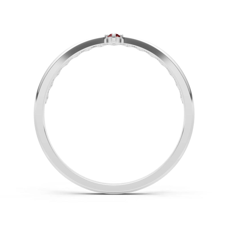Dainty Tiara Peak Pavé Round Gemstone  Half Band