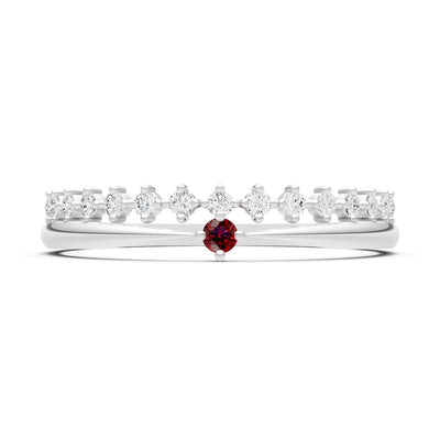 Dainty Tiara Peak Pavé Round Gemstone  Half Band