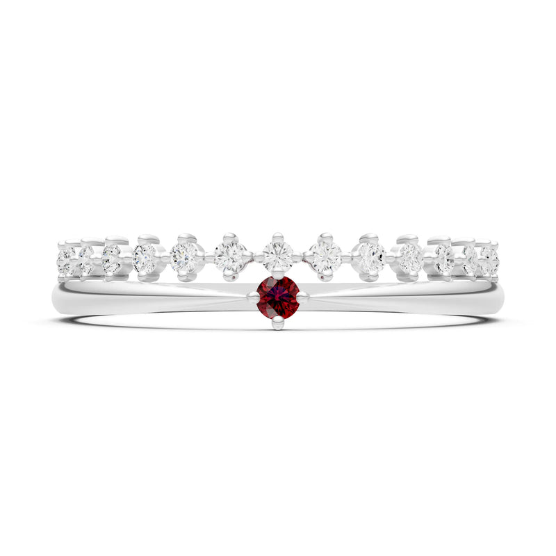 Dainty Tiara Peak Pavé Round Gemstone  Half Band