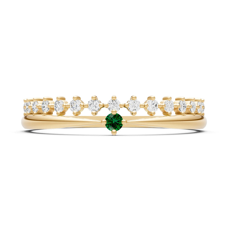 Dainty Tiara Peak Pavé Round Gemstone  Half Band